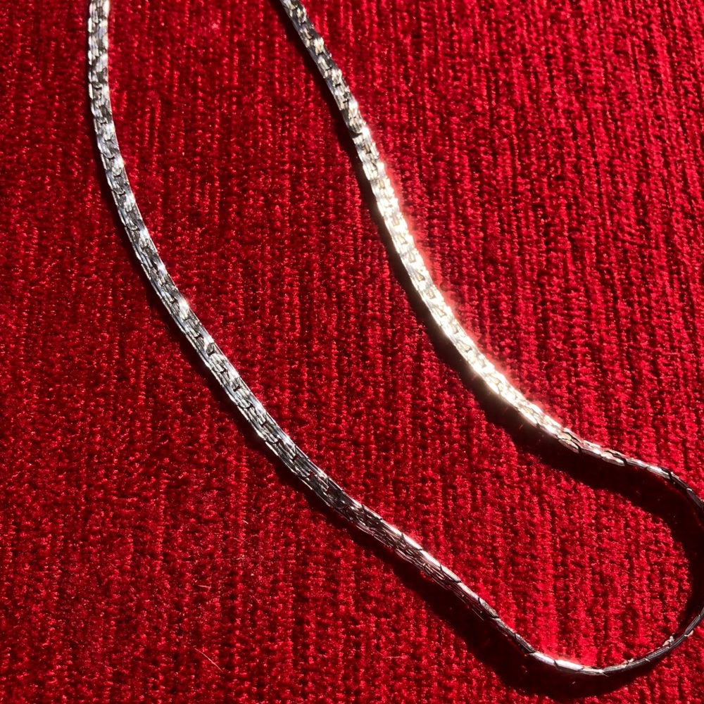 Sterling Silver Bismarck style flat Chain Necklace